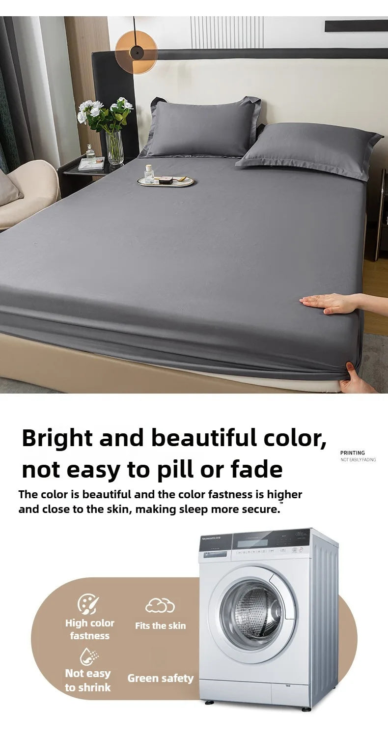 Elastic Fitted Bed Sheet – Solid Colour