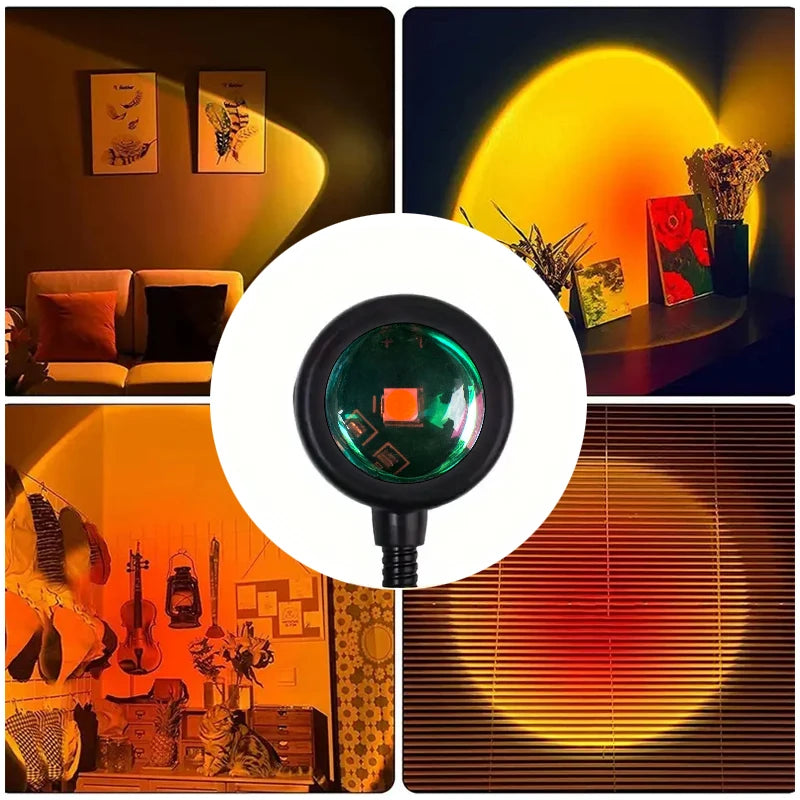 Sunset Projection Atmosphere Lamp – USB Rotatable