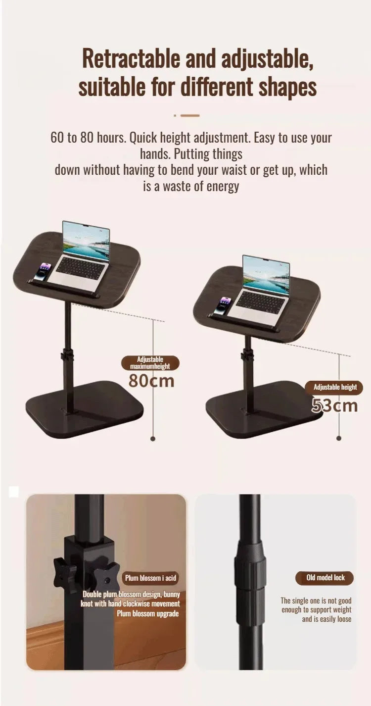 Foldable Mobile Lift Bedside Table