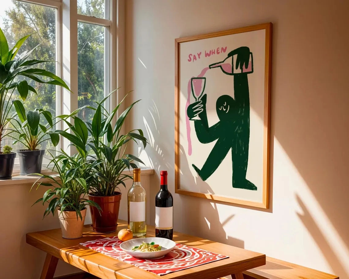 Funny Wine Wall Art Poster – Kitchen & Bar Decor