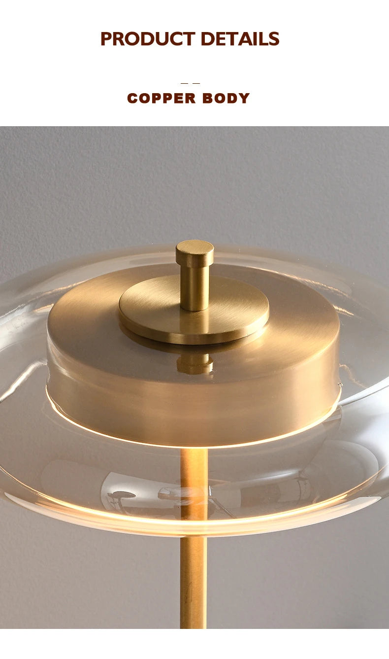 Retro Gold Glass Mushroom Floor Lamp