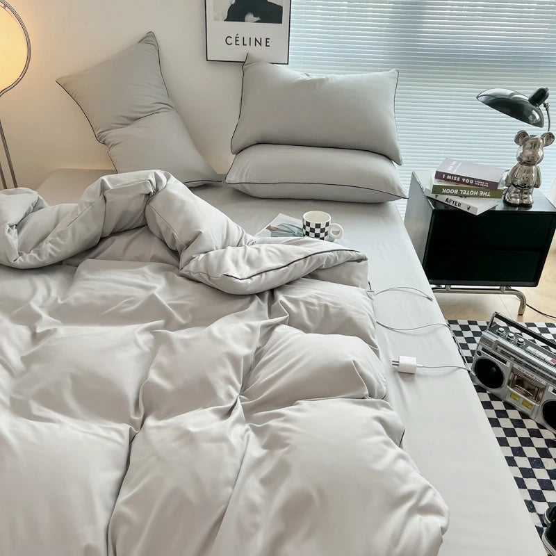 Plain Black Bedding Set – All Sizes