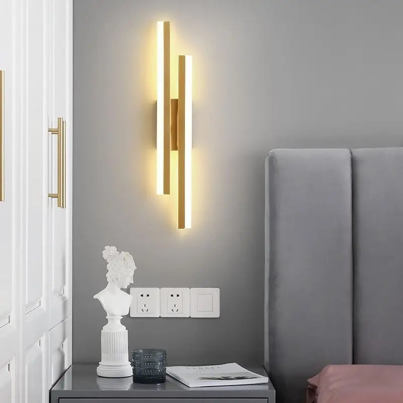LED Bedroom Wall Sconce – Copper Pipe Acrylic Shade