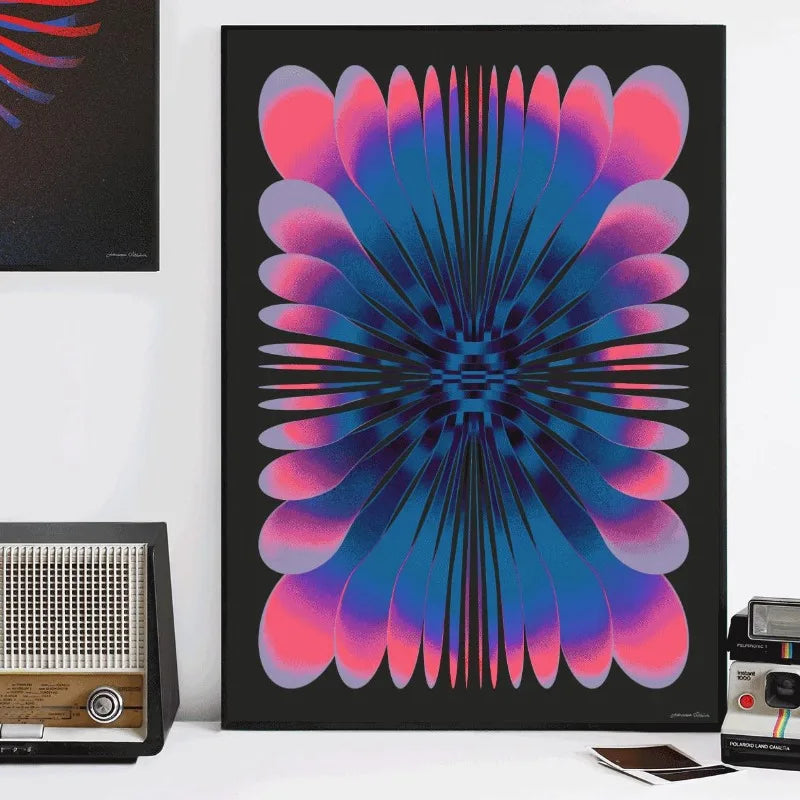 Abstract Futurism Dark Colourful Character Wall Art