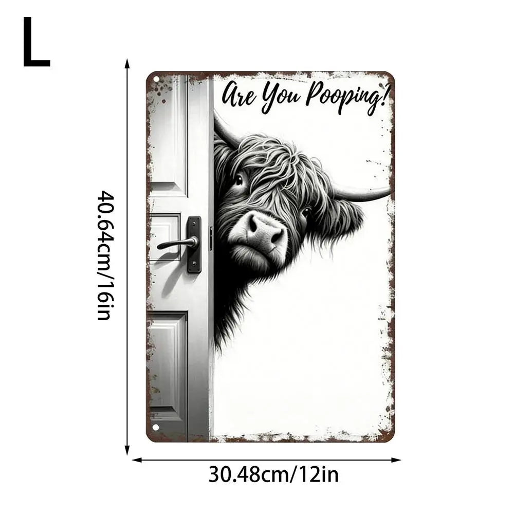 Vintage Cow Bathroom Wall Art