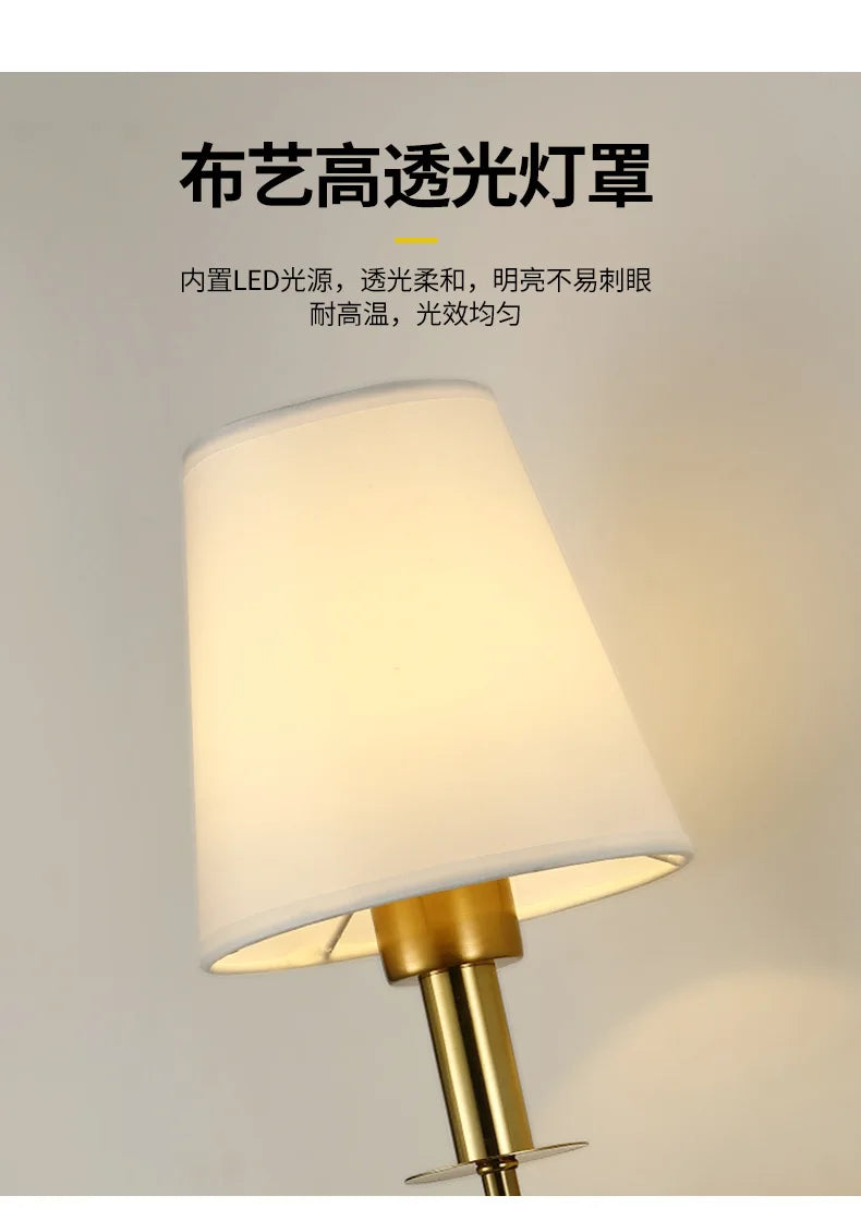 Modern LED Wall Sconce with Cloth Lampshade