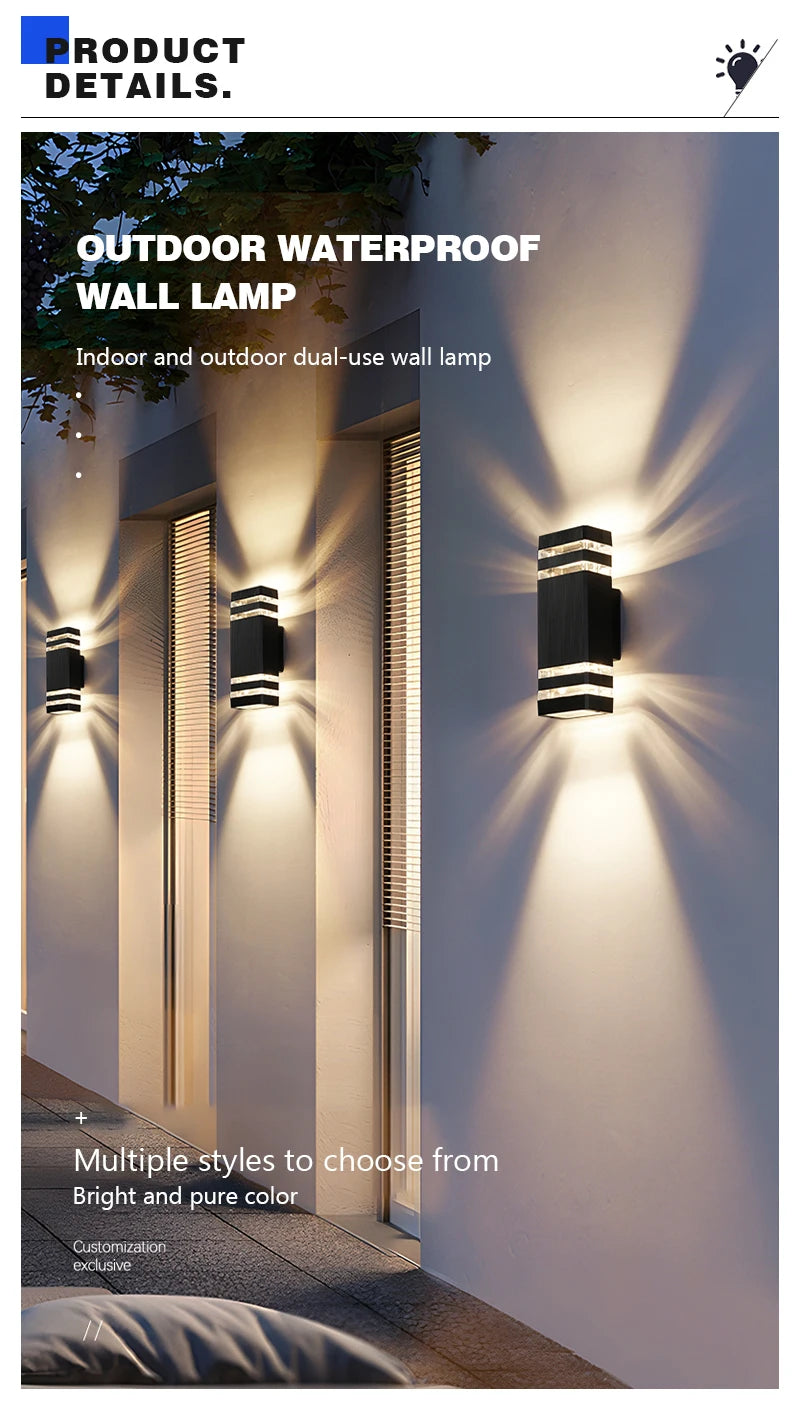Modern LED Outdoor Courtyard Wall Lamp – Waterproof