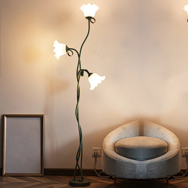 3-Head Lily Floor Lamp with Foot Switch