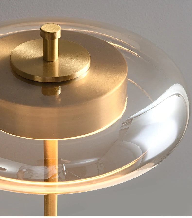 Retro Gold Glass Mushroom Floor Lamp