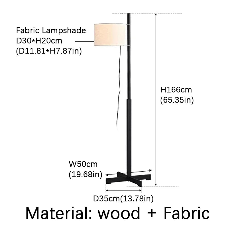 Japanese Retro Fabric Adjustable Floor Lamp