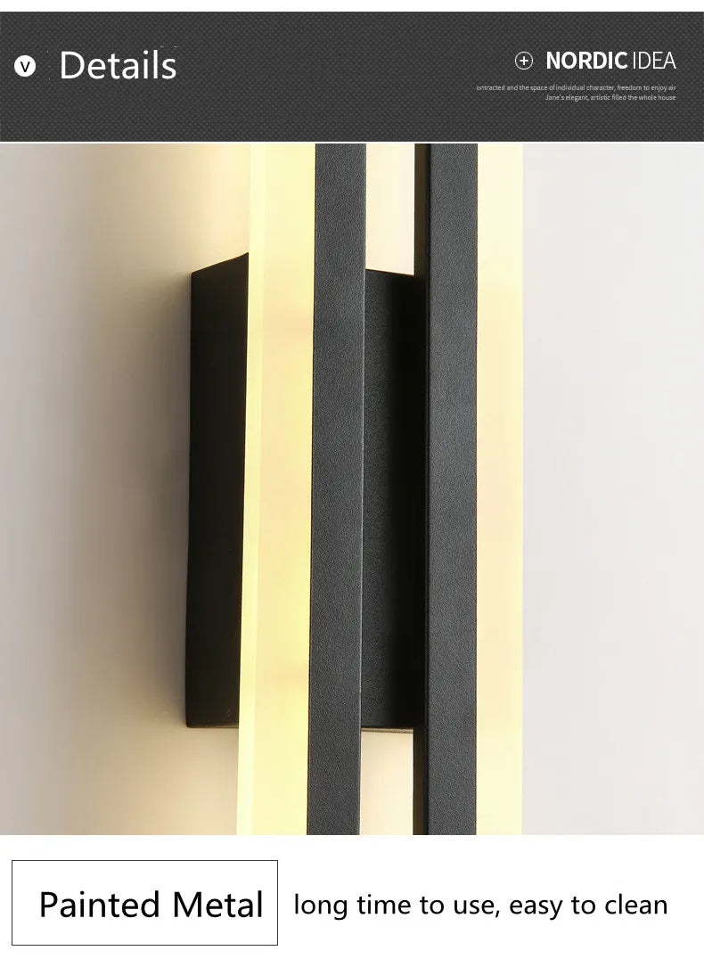 LED Bedroom Wall Sconce – Copper Pipe Acrylic Shade