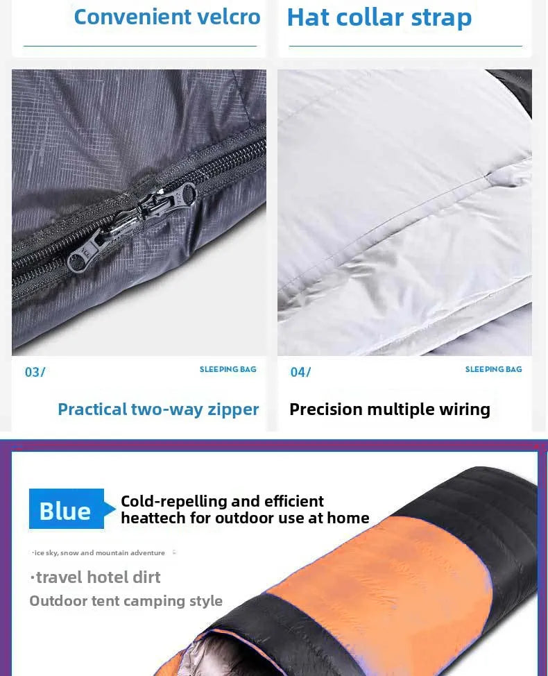 USB Heated Down Cotton Sleeping Bag