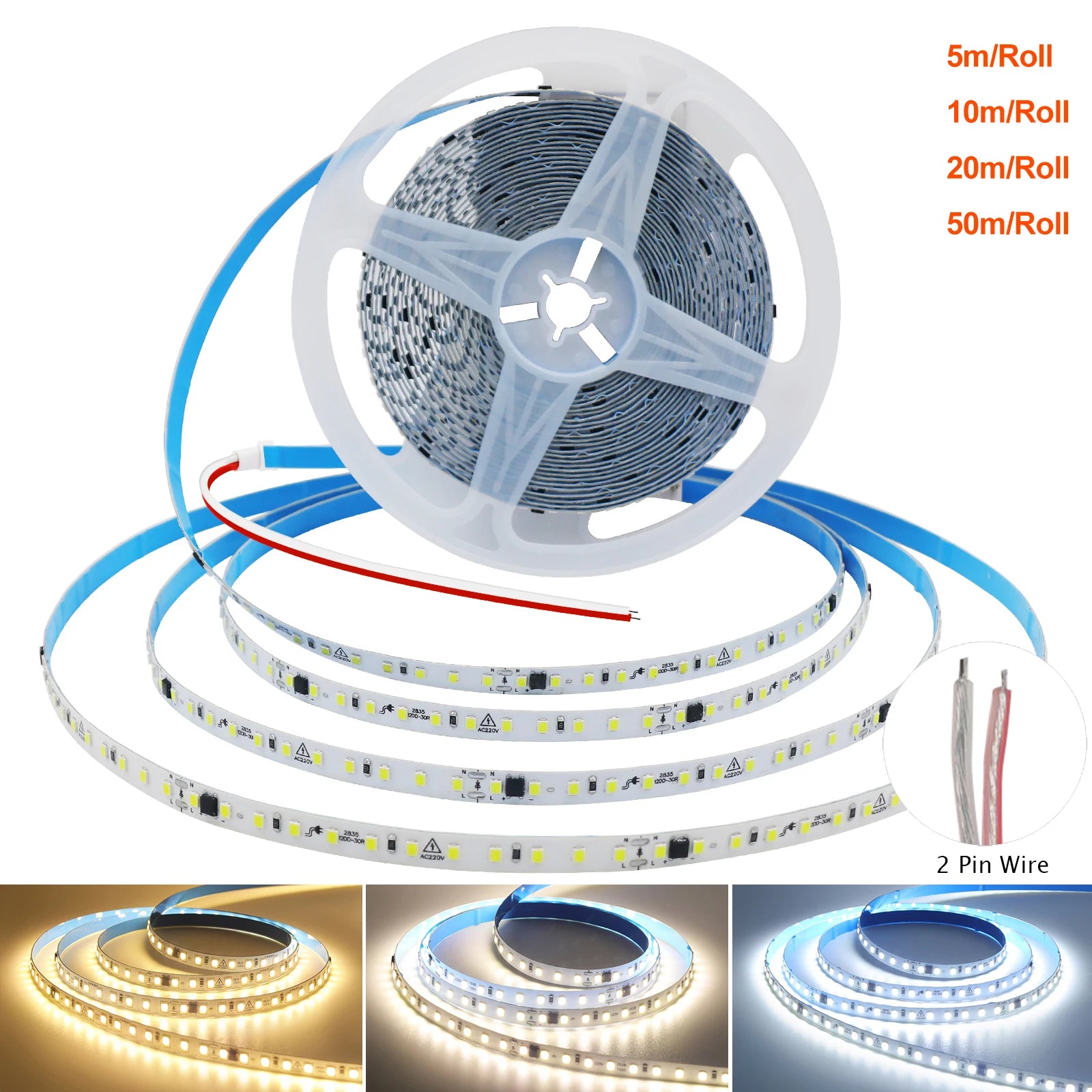220V Flexible Adhesive LED Strip Light