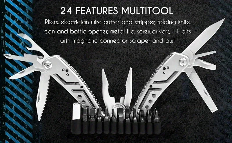 24-in-1 Outdoor Survival Multitool Kit