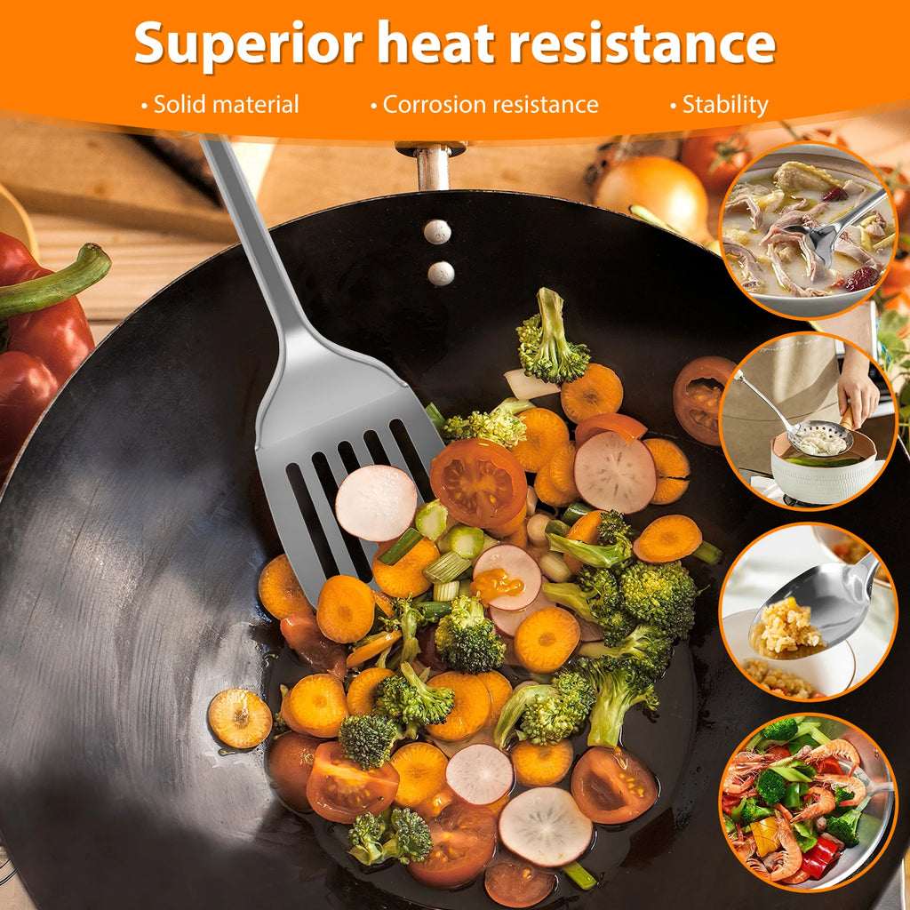 5-Piece Stainless Steel Cooking Utensils Set