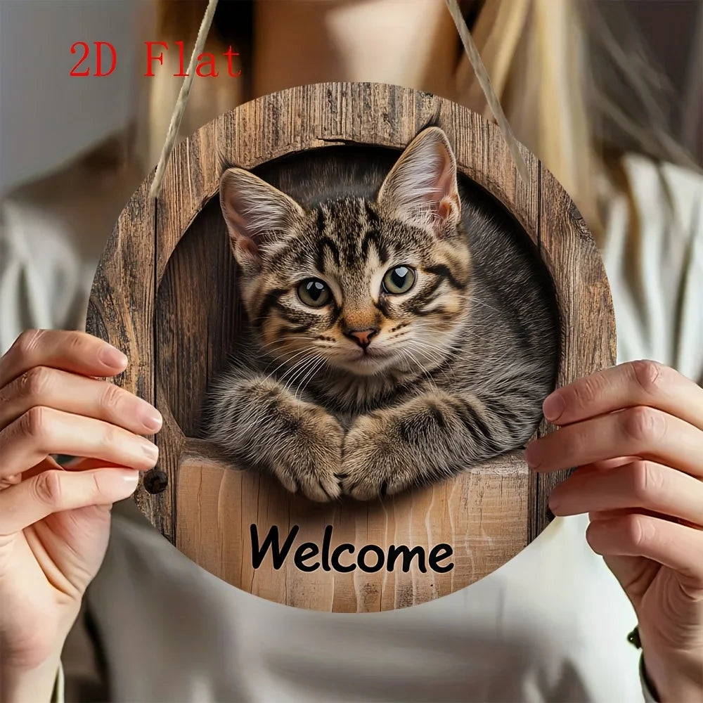 Cat Welcome Signs 2D Printed Wall Art
