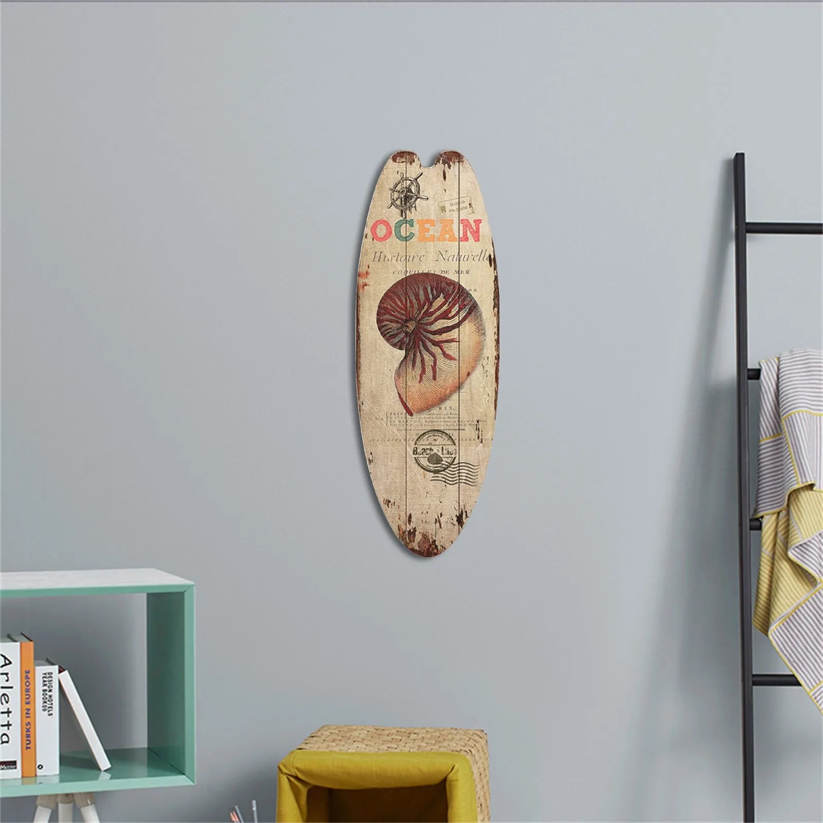 Wooden Surfboard Wall Sign