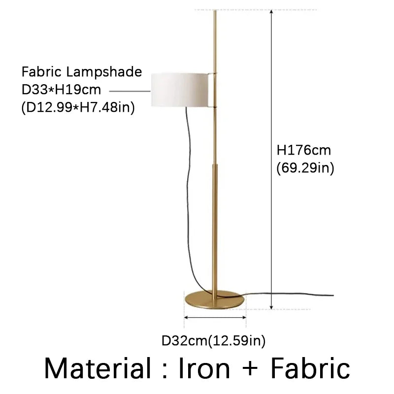 Japanese Retro Fabric Adjustable Floor Lamp
