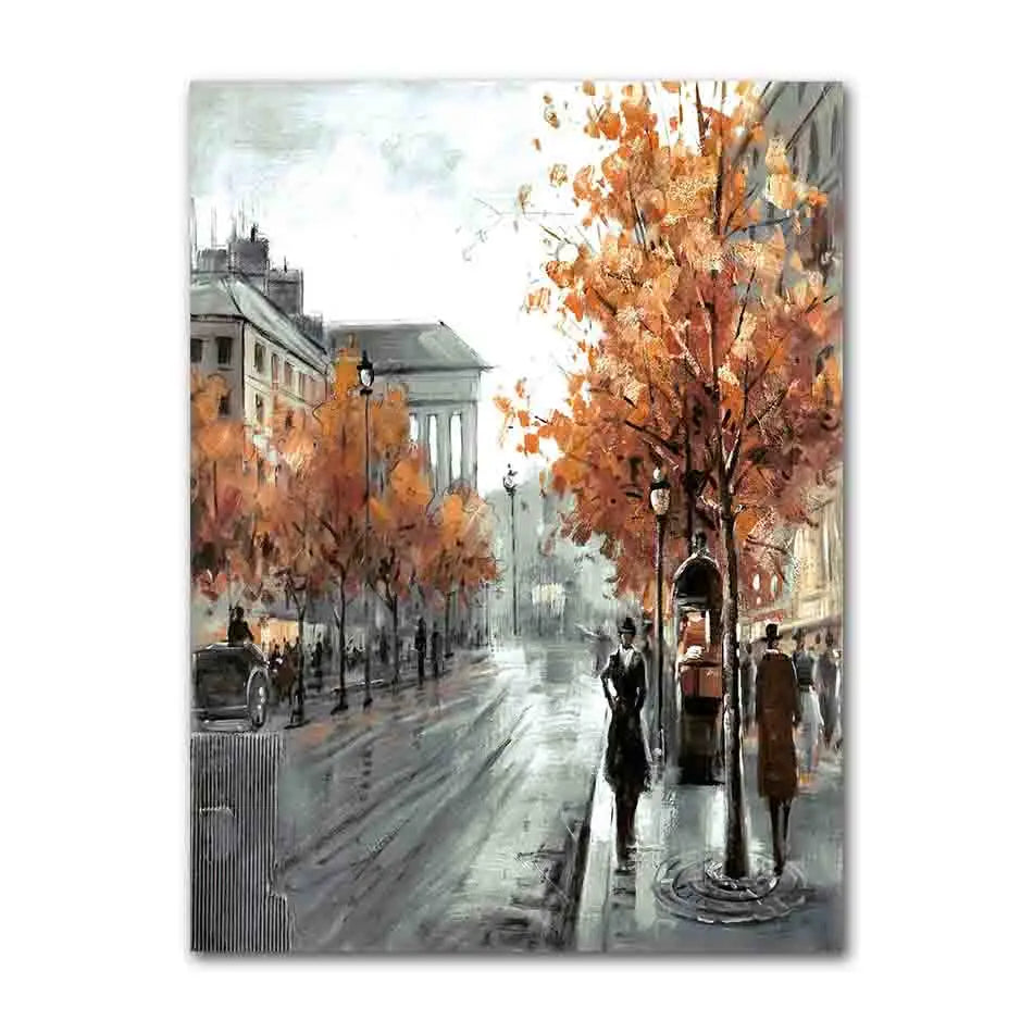 Abstract City Street Landscape Canvas Print