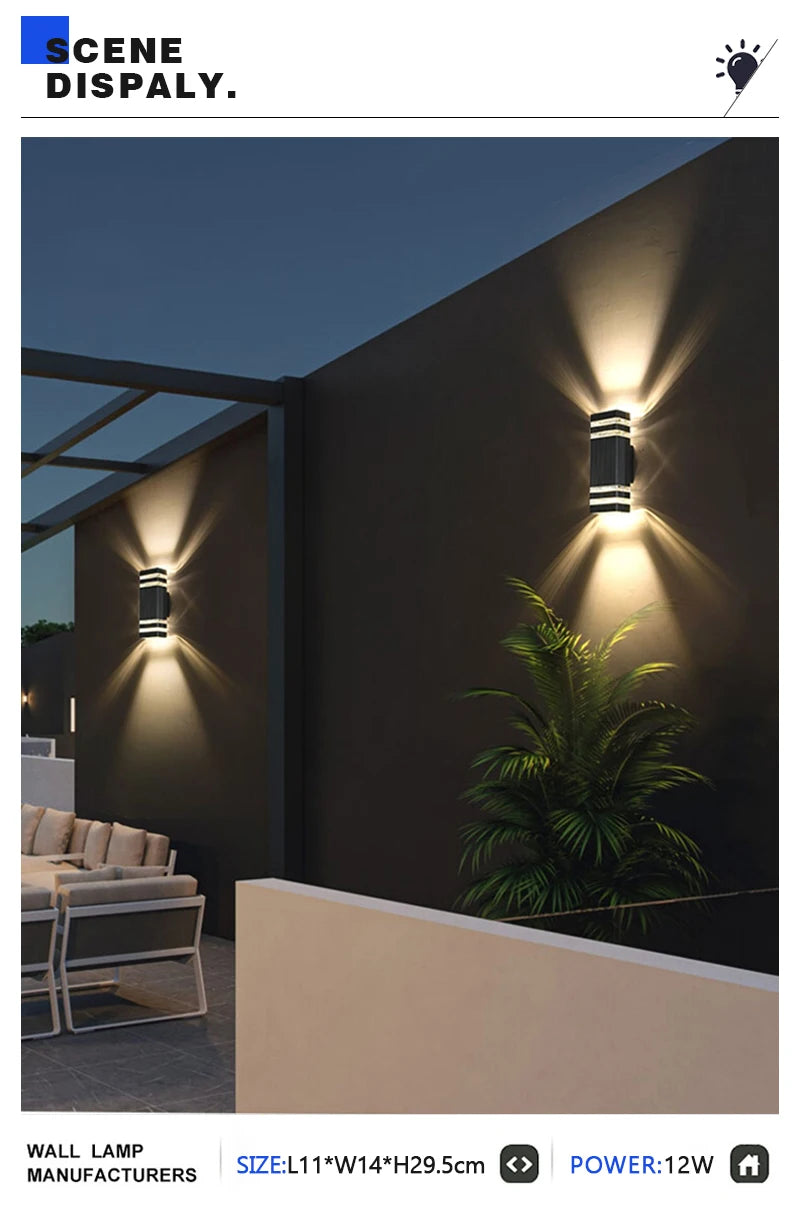 Modern LED Outdoor Courtyard Wall Lamp – Waterproof