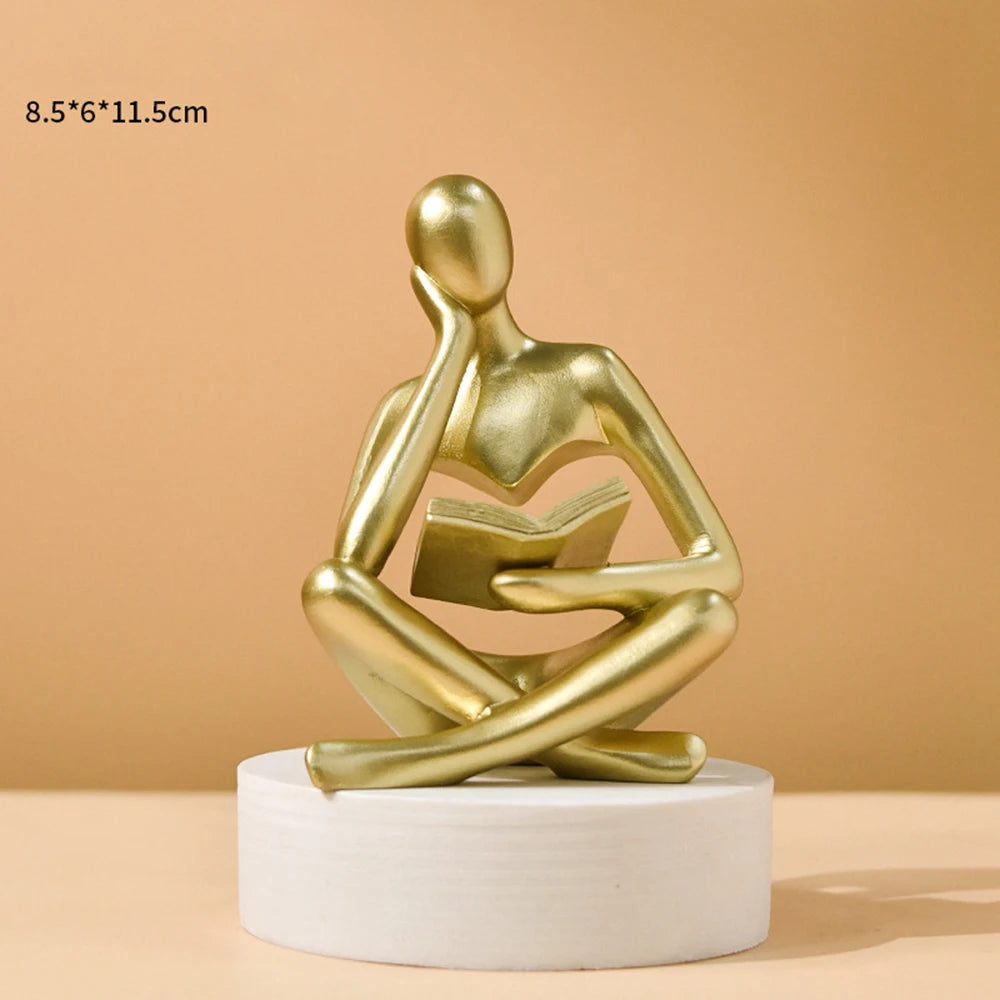 Abstract Thinker Resin Sculpture