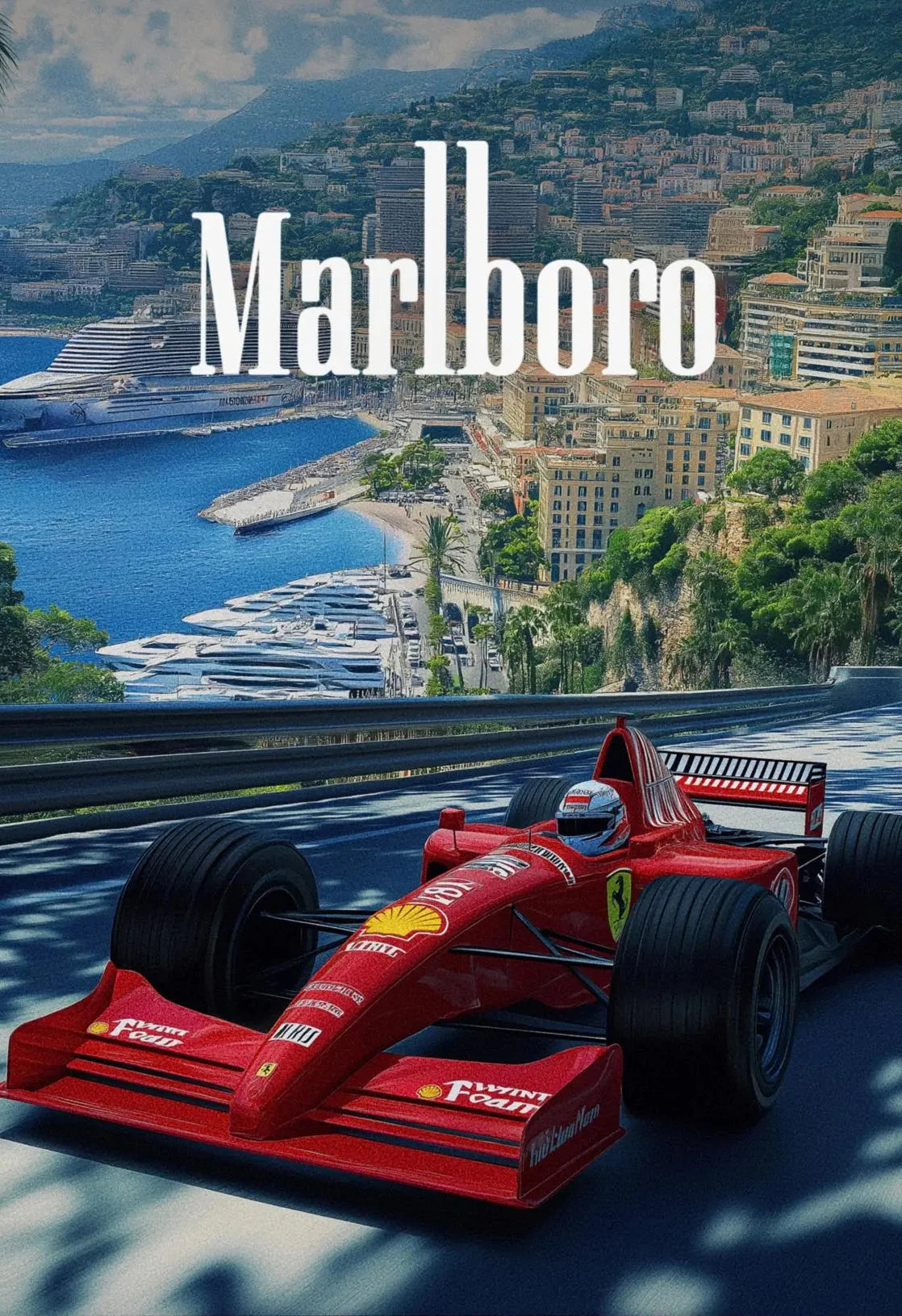 Vintage Monaco Racing Car Canvas Poster