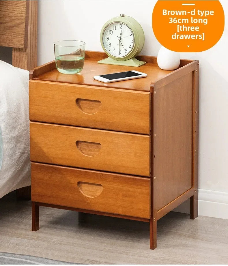Simple Solid Wood Bedside Storage Cabinet