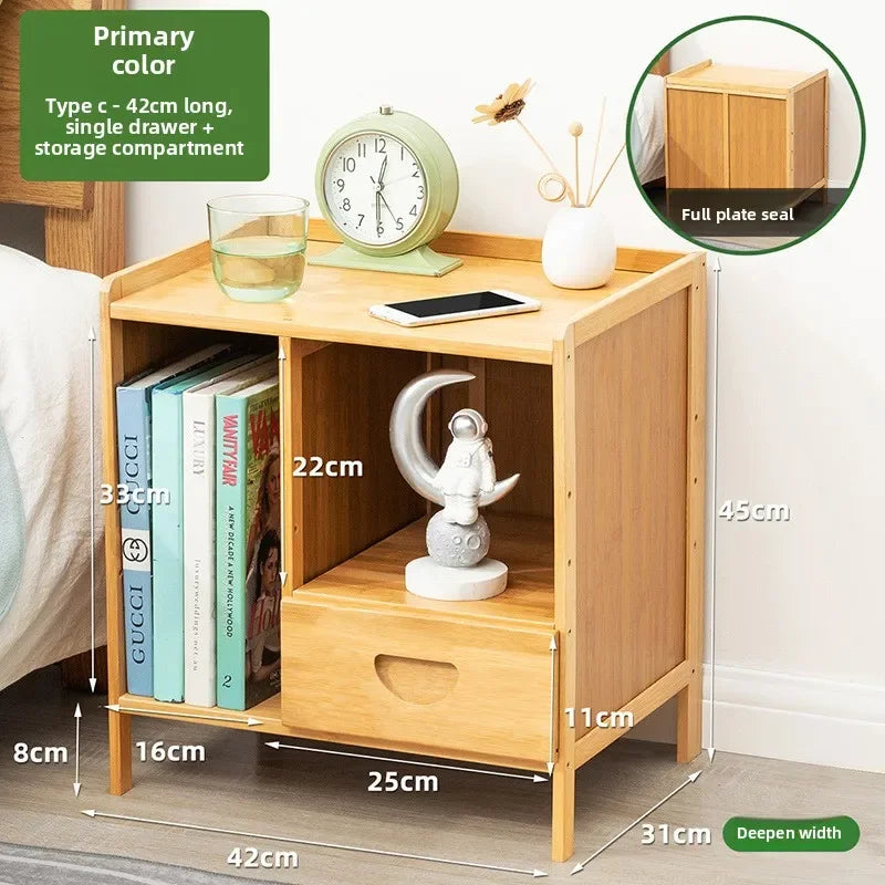 Simple Solid Wood Bedside Storage Cabinet