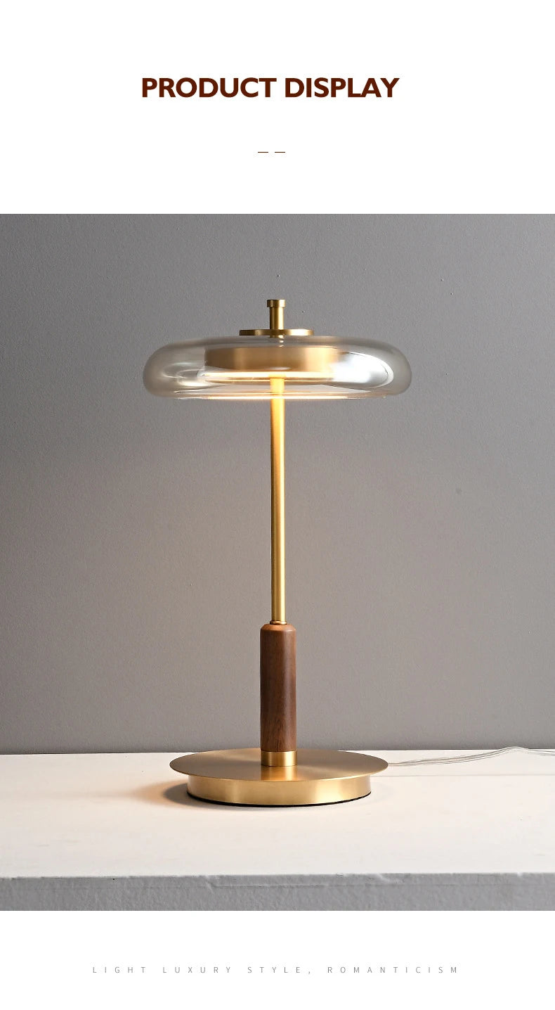 Retro Gold Glass Mushroom Floor Lamp