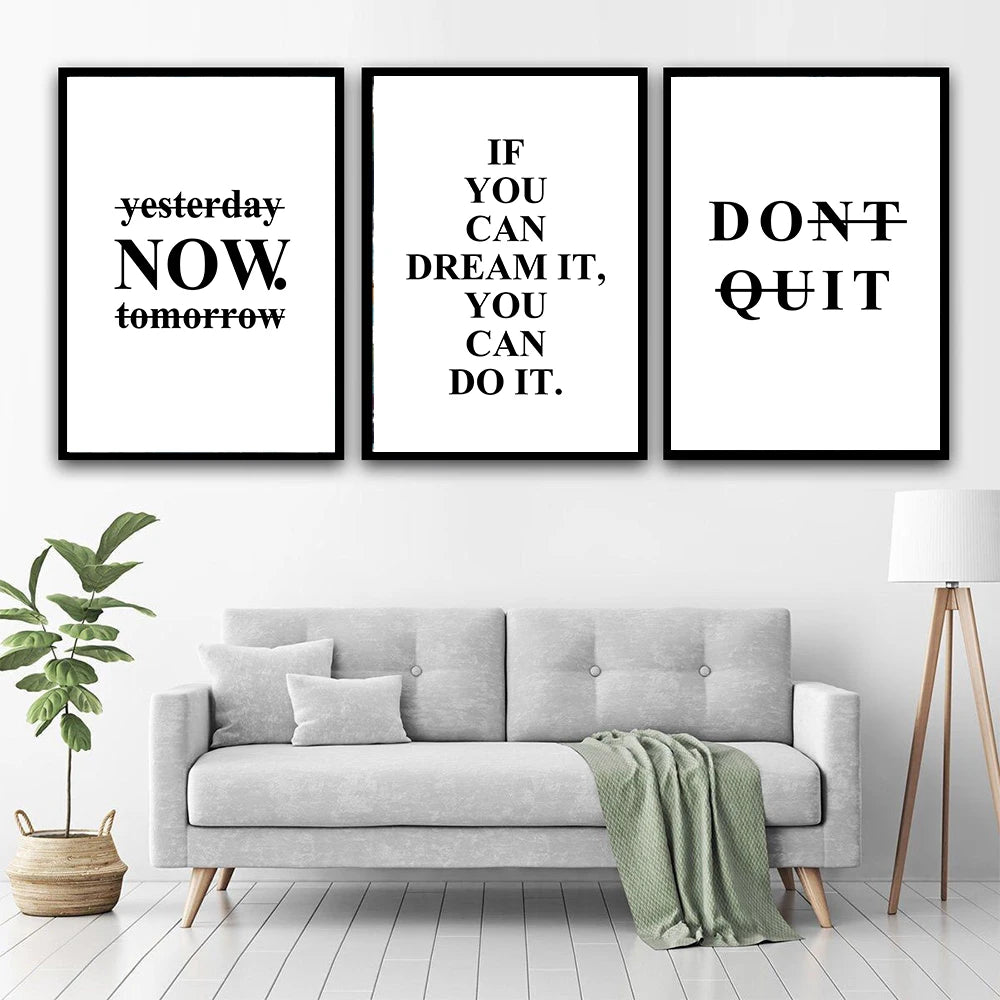 Motivational Quotes Canvas Wall Art Poster