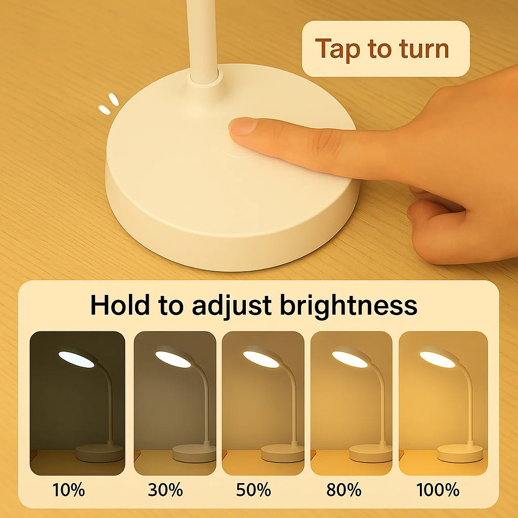 USB Gooseneck LED Desk Lamp – 3 Brightness