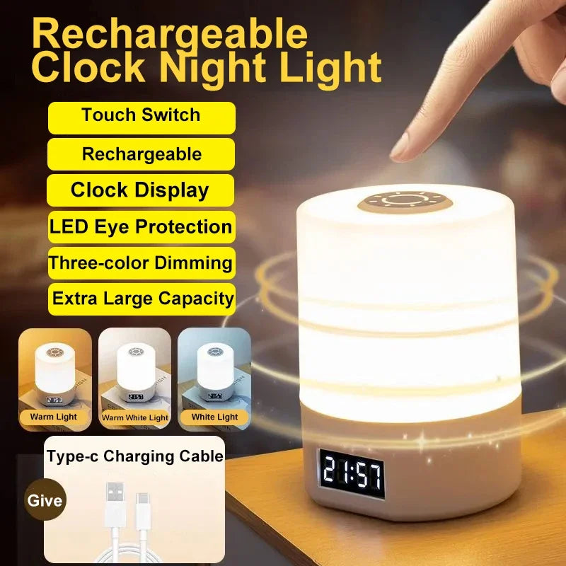 LED Touch Desk Lamp with Clock & Calendar