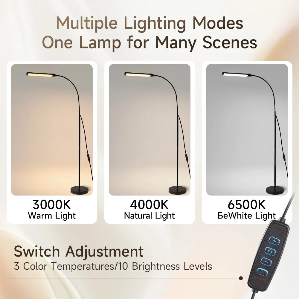 Dimmable LED Floor Lamp for Bedroom & Study
