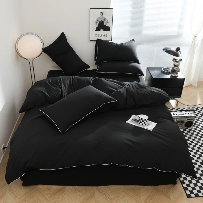 Plain Black Bedding Set – All Sizes