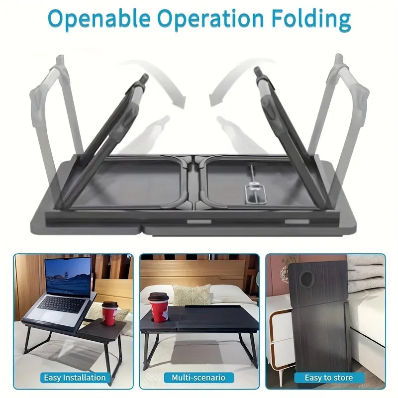 Foldable Bed & Sofa Tray Table with Cup Holder