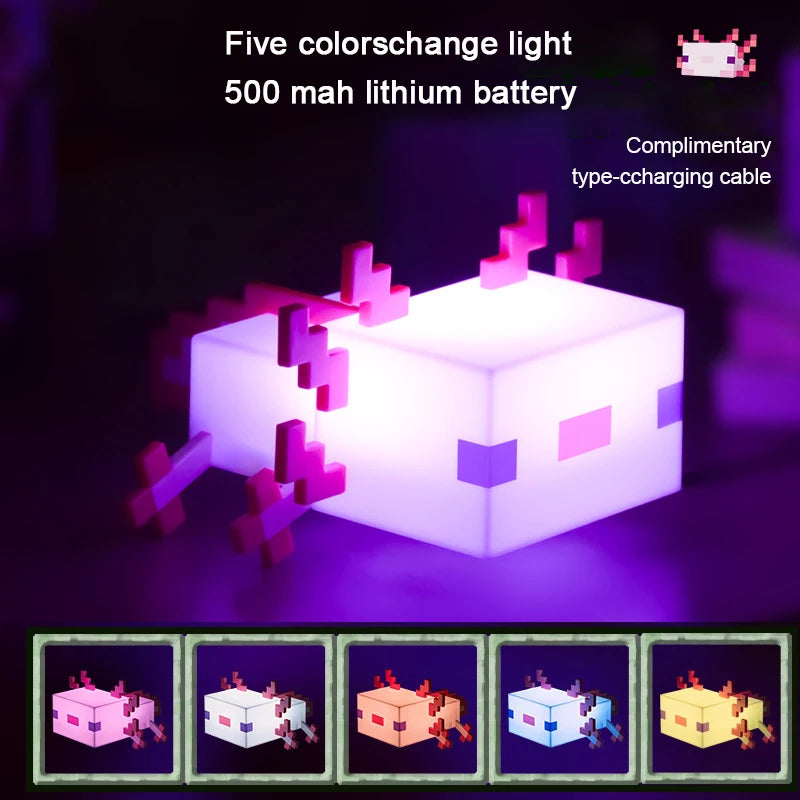 Minecraft Axolotl Color-Changing Lamp