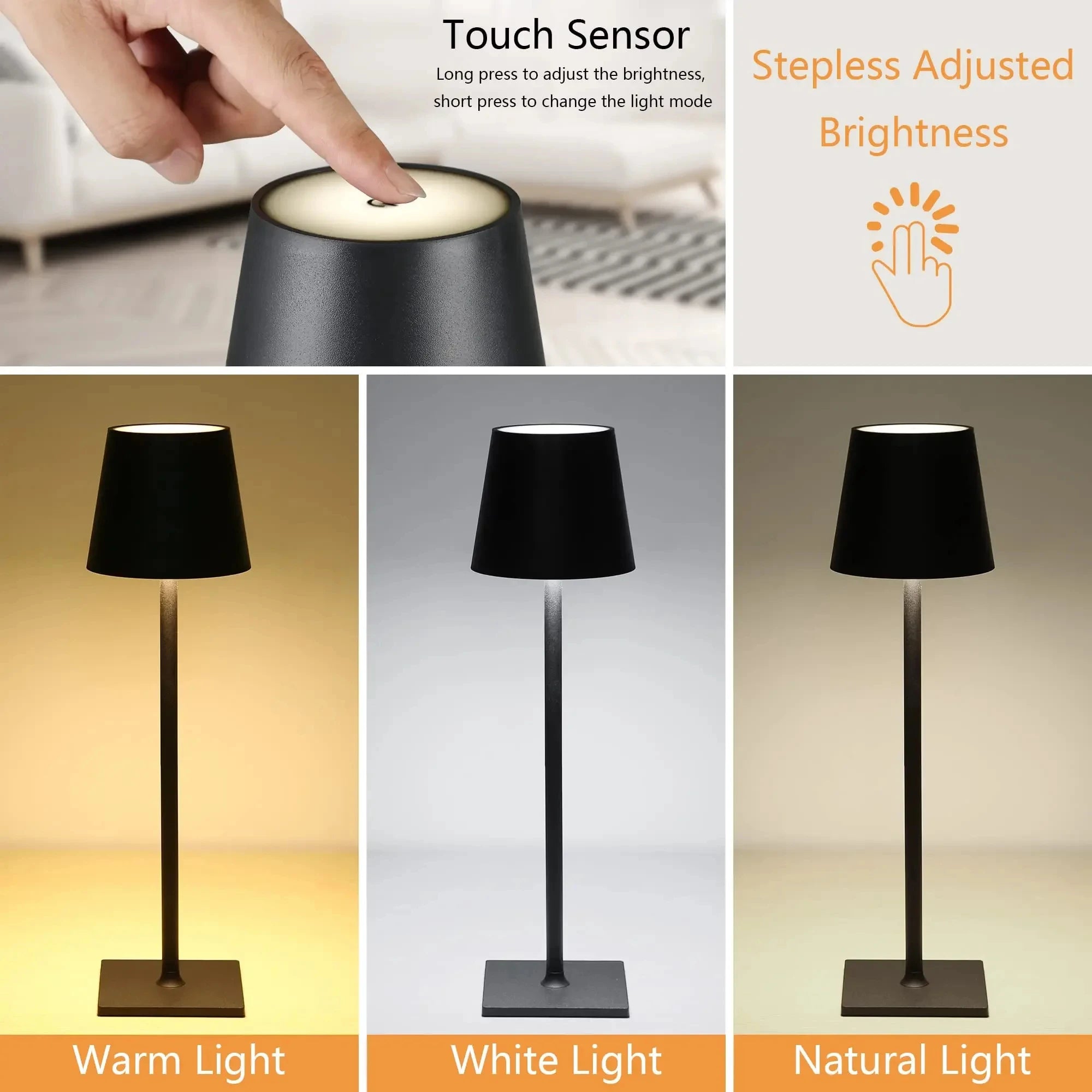 Wireless Rechargeable LED Bedside Desk Lamp