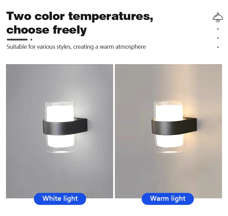 Modern LED Outdoor Courtyard Wall Lamp – Waterproof