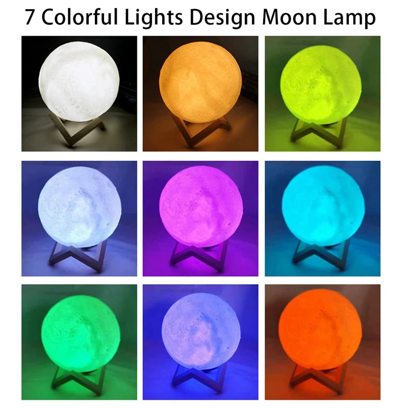 Moon Lamp LED Night Light with Stand – 8cm