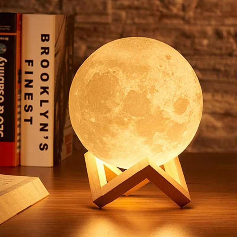 Moon Lamp LED Night Light with Stand – 8cm