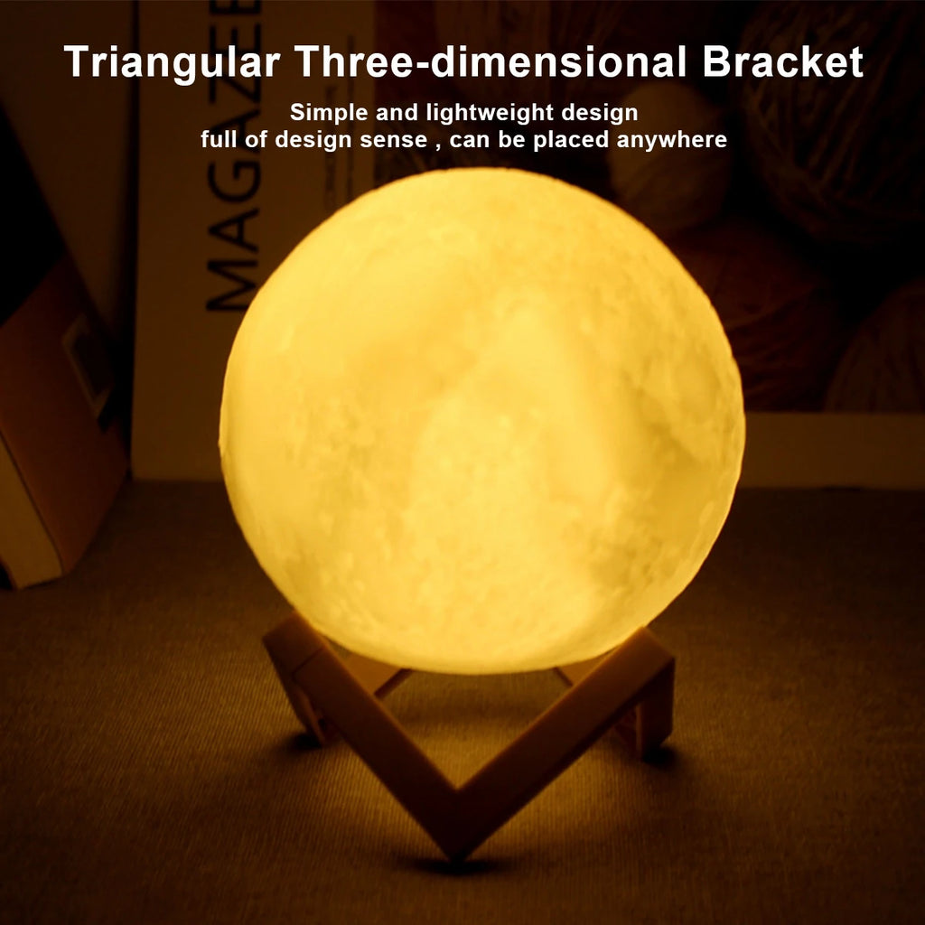 Moon Lamp LED Night Light with Stand – 8cm