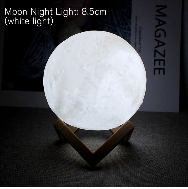 Moon Lamp LED Night Light with Stand – 8cm