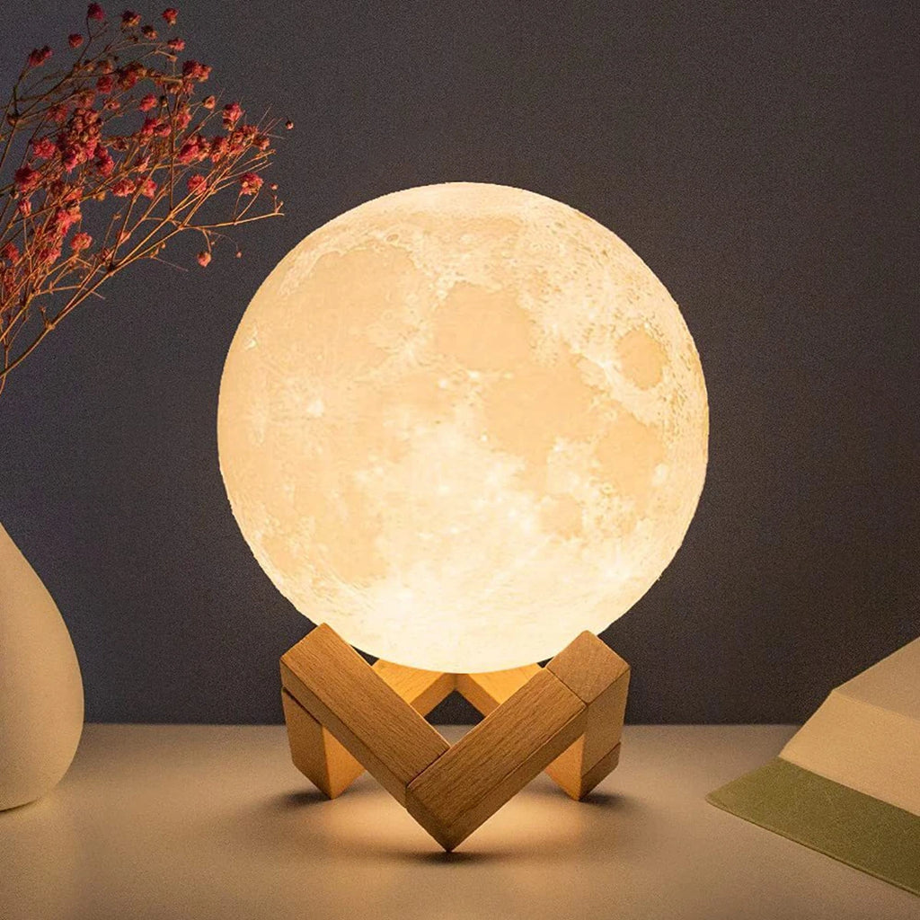 Moon Lamp LED Night Light with Stand – 8cm