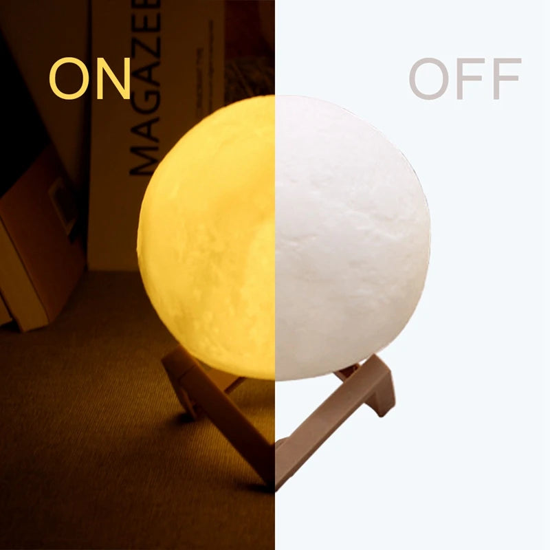 Moon Lamp LED Night Light with Stand – 8cm