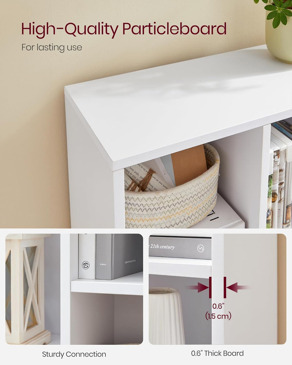 White 7 Compartment Shelf Unit