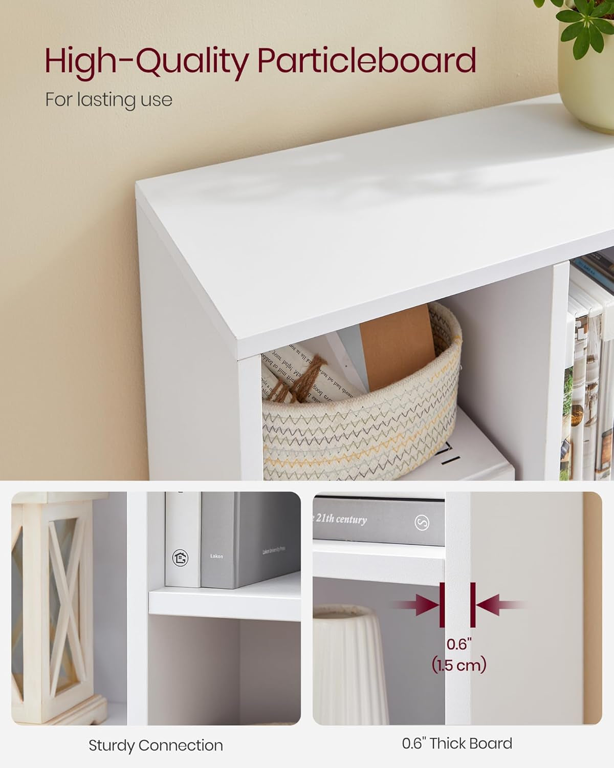 White 7 Compartment Shelf Unit