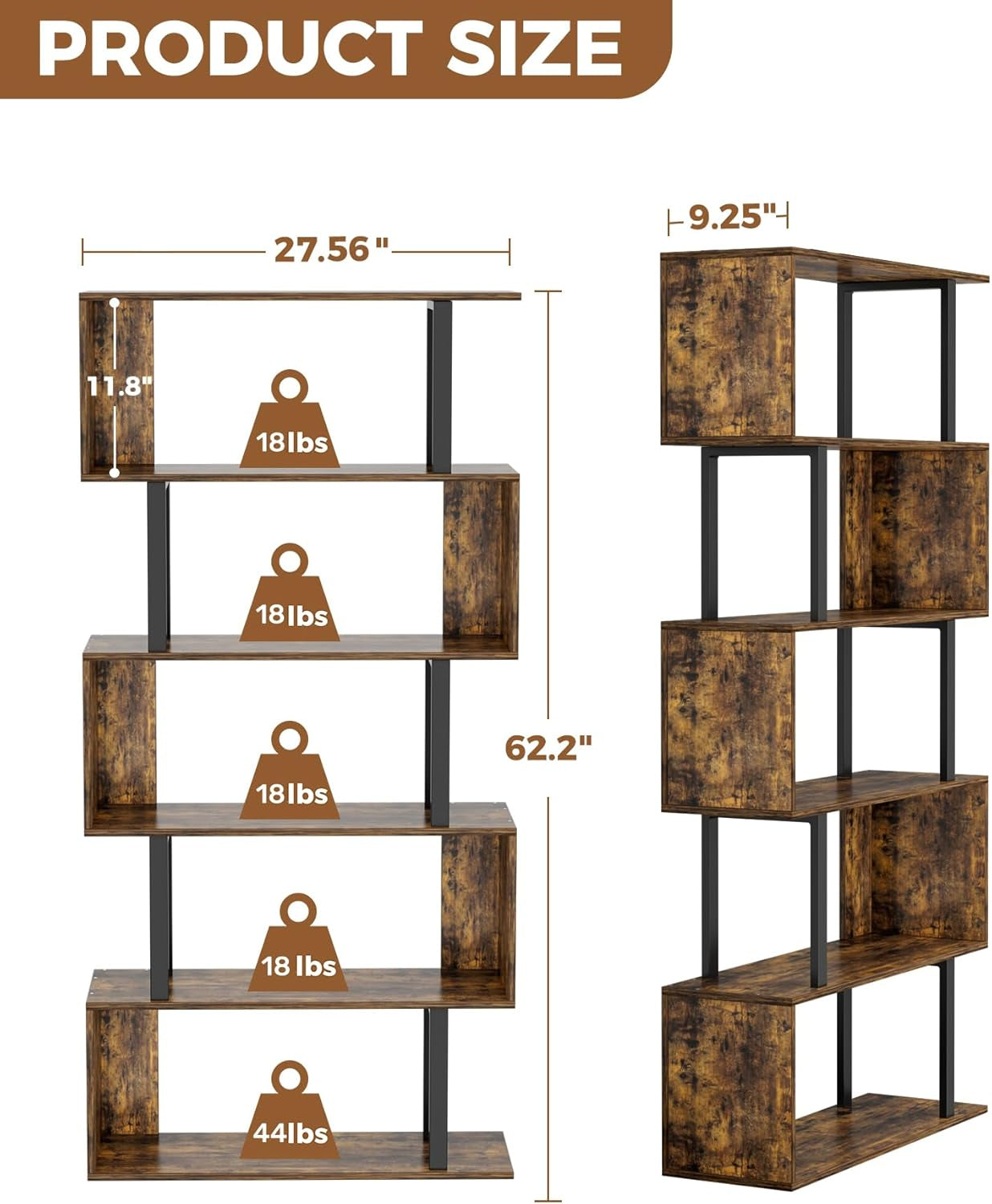 5-Tier S Shaped Shelving Unit
