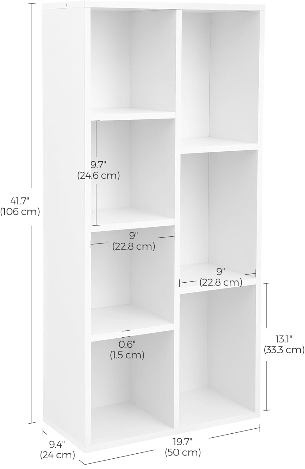 White 7 Compartment Shelf Unit