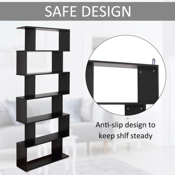 6-Tier Wooden S Shape Shelf