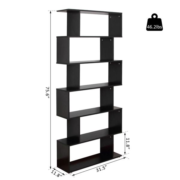 6-Tier Wooden S Shape Shelf